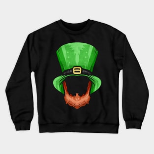 Red Beard and Green Hat For St. Patricks Day Crewneck Sweatshirt